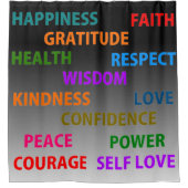 Positieve woorden douchegordijn (Voorkant)