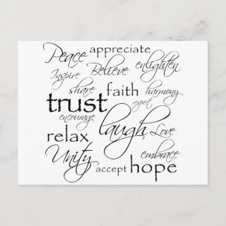 Positieve woorden passen Product aan Briefkaart