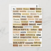 Positieve woorden plakken briefkaart (Voorkant / Achterkant)