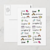 Positieve woorden Post Kaarten (Voorkant / Achterkant)