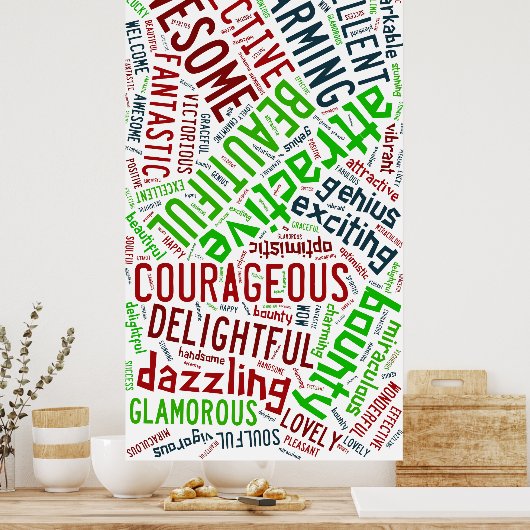 Positieve woorden poster (Keuken)