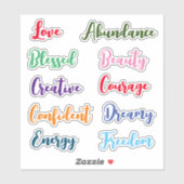 Positieve woorden sticker (Vel)