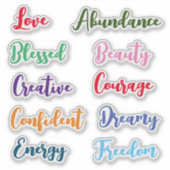 Positieve woorden sticker (Voorkant)