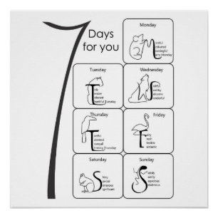 positieve woorden voor je poster van 7 dagen