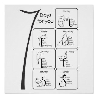 positieve woorden voor je poster van 7 dagen