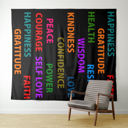 Positieve woorden wandkleed (In Situ (horizontaal))