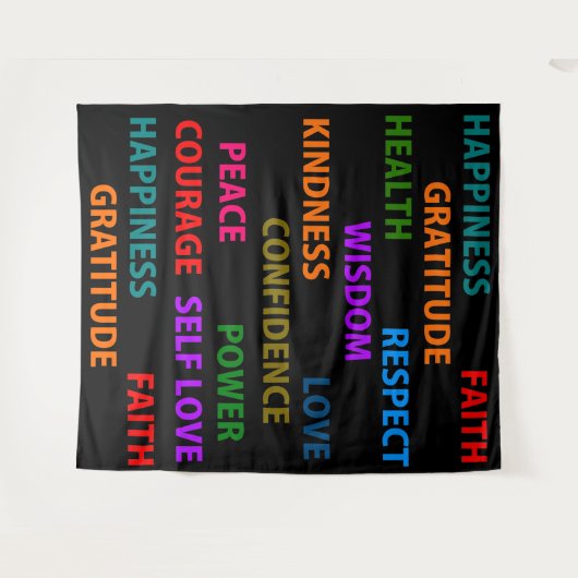 Positieve woorden wandkleed (Voorkant (horizontaal))