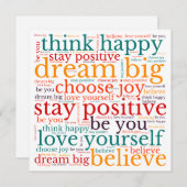 Positieve woordgroep WordArt Pattern Multicolor Wh (Voorkant / Achterkant)
