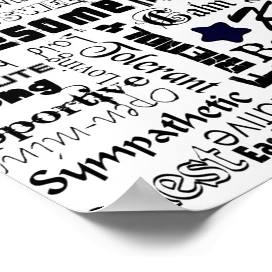 Positieve woordtypografie poster (Hoek)