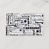 Positieve woordtypografie visitekaartje (Achterkant)