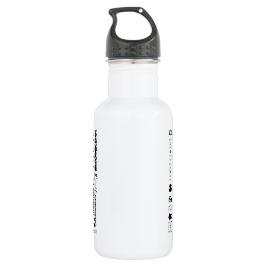 Positieve woordtypografie waterfles (Achterkant)