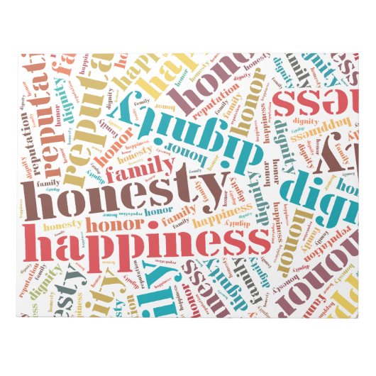 Positieve woordwolk notitieblok (Voorkant)