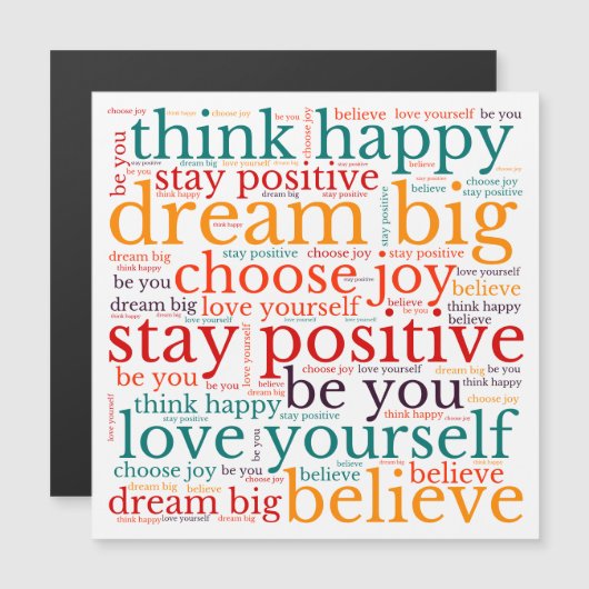 Positieve zinnen WordArt Pattern Multicolor White (Voorkant / Achterkant)