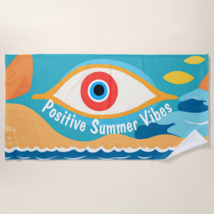 Positieve zomer Vibes Evil Eye Moderne strandlaken
