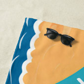 Positieve zomer Vibes Evil Eye Moderne strandlaken (In situ)