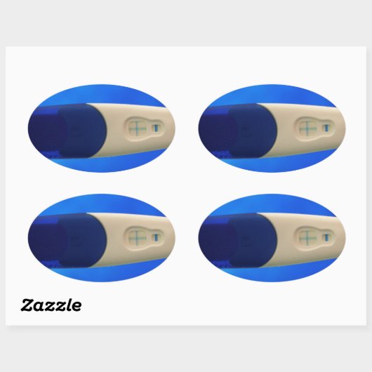 Positieve zwangerschapstest ovale sticker (Vel)