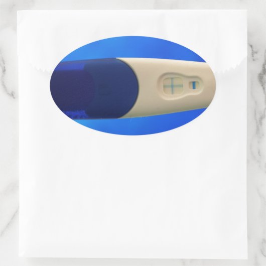 Positieve zwangerschapstest ovale sticker (Tas)