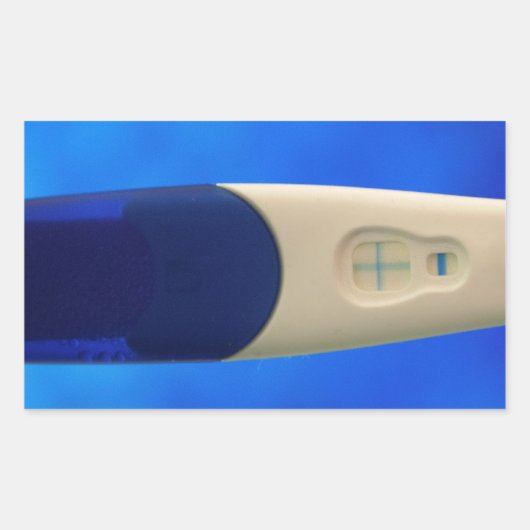 Positieve zwangerschapstest rechthoekige sticker (Voorkant)