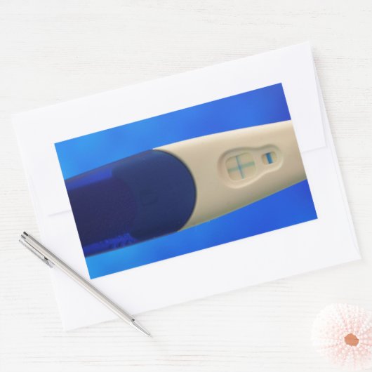Positieve zwangerschapstest rechthoekige sticker (Envelop)