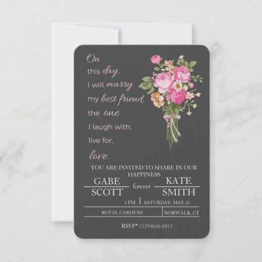  POSITIEWEDING INVITATIE KAART (Voorkant)