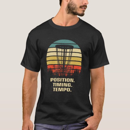 Positionering Tempo Disc Golf Strategy Golfer Te T-shirt (Voorkant)