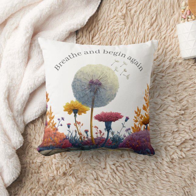 Positive Affirmation Breathe Throw Pillow Friend Kussen (Deken)