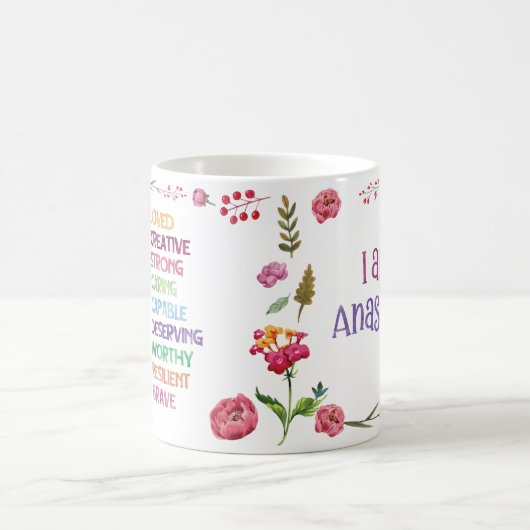 Positive Affirmation Flower Style Koffiemok (Center)