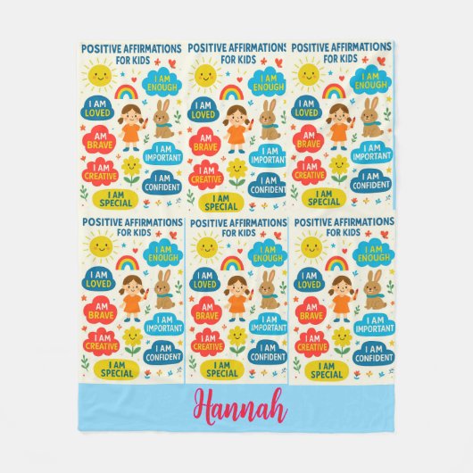 Positive Affirmation Kids– Inspirational Cozy Thro Fleece Deken (Voorkant)