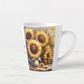 Positive affirmation Sunflowers Watercolor Art Latte Mok (Rechts)