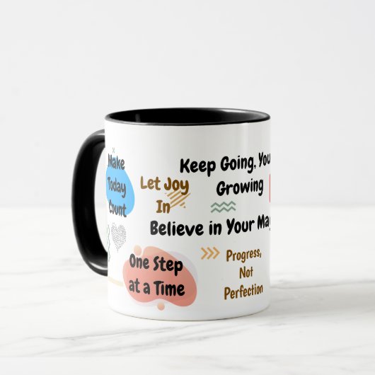 Positive Affirmations Colorful Mindset Mug Mok (Voorkant links)