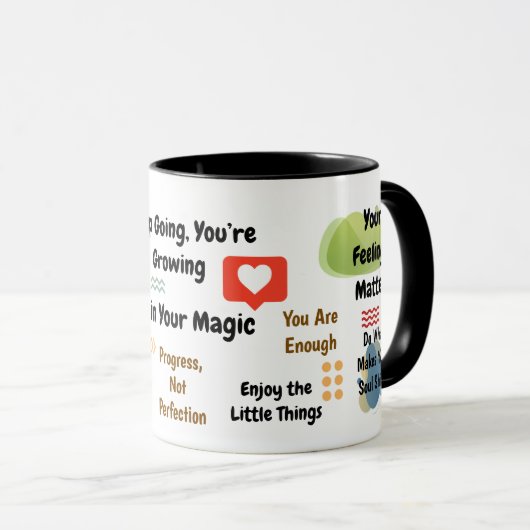 Positive Affirmations Colorful Mindset Mug Mok (Voorkant rechts)