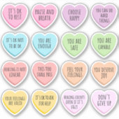 Positive Affirmations Mental Health Candy Hearts Sticker (Voorkant)