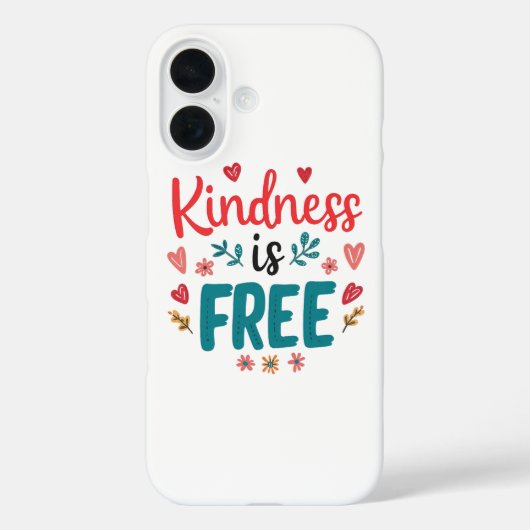 Positive "Be Kind" Message with Hearts Case-Mate iPhone Case (Achterkant)