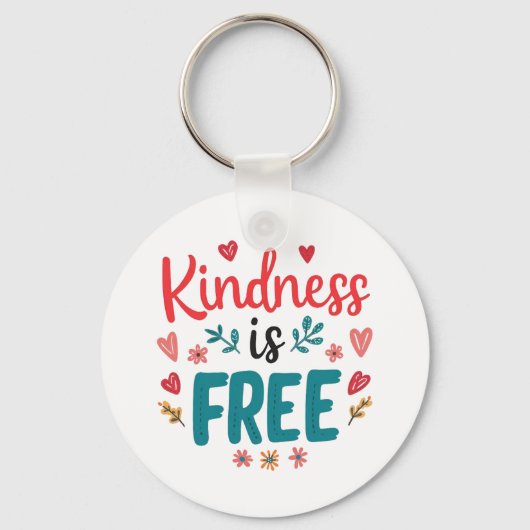 Positive "Be Kind" Message with Hearts Sleutelhanger (Achterkant)
