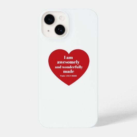 Positive Bible Verse Affirmation Red Heart Cute iPhone Hoesje (Achterkant)