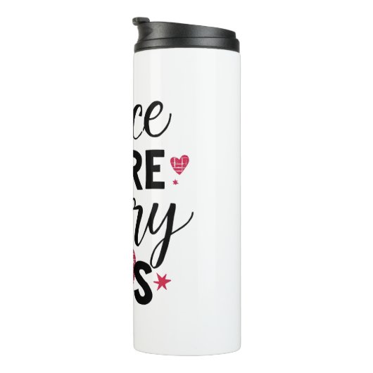 Positive Dance More Worry Less Typography Thermosbeker (Geroteerd rechts)