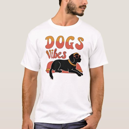 Positive Dogs Vibes Only Design T-shirt (Voorkant)