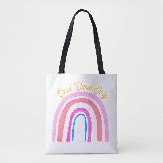 Positive Energy Folk Art Rainbow Tote Bag (Voorkant)