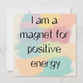 Positive Energy Watercolor Quote Art Card Feestdagenkaart