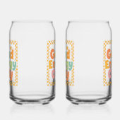 Positive "Good Energy Only" Checkered Frame Blikvorm Glas (Rechts)