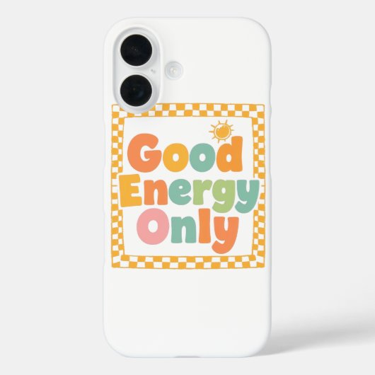 Positive "Good Energy Only" Checkered Frame Case-Mate iPhone Case (Achterkant)
