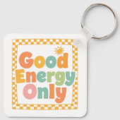 Positive "Good Energy Only" Checkered Frame Sleutelhanger (Achterkant)