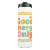Positive "Good Energy Only" Checkered Frame Thermosbeker (Voorkant)