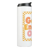 Positive "Good Energy Only" Checkered Frame Thermosbeker (Gedraaid links)