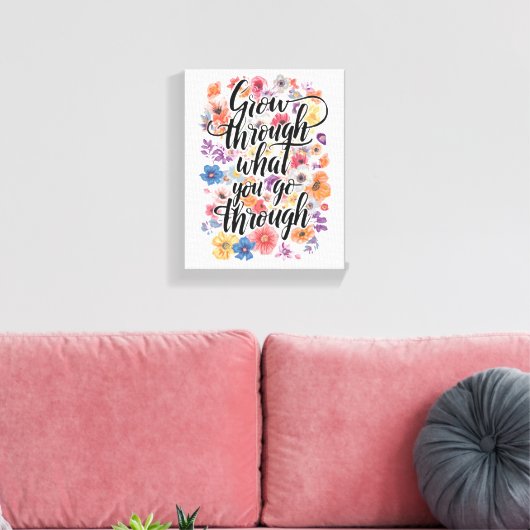 Positive Growth and Motivation Typography Canvas Afdruk (Insitu (Woonkamer))