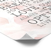 Positive Inspirational Blush Pink Rose Petals Poster (Hoek)