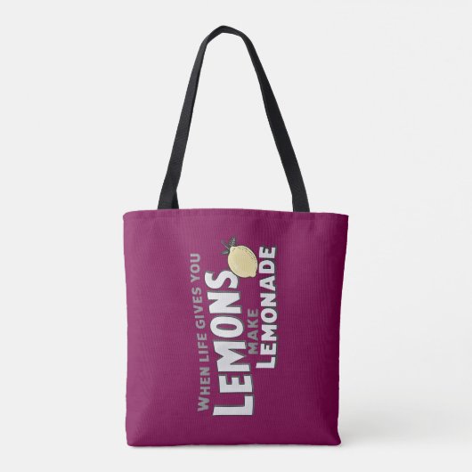 Positive Lemonade Quote Aesthetic Canvas Tote Bag (Achterkant)