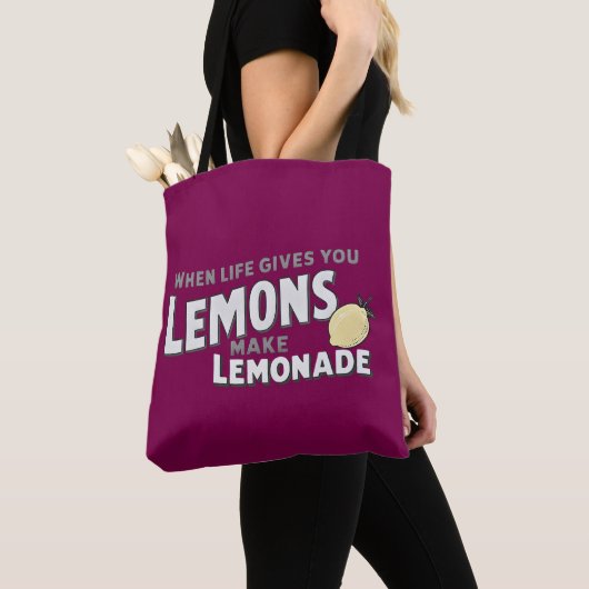 Positive Lemonade Quote Aesthetic Canvas Tote Bag (Dichtbij)