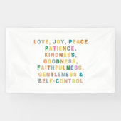 Positive | LOVE, JOY, PEACE - blue flower Spandoek (Horizontaal)