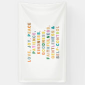 Positive | LOVE, JOY, PEACE - blue flower Spandoek (Verticaal)